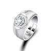 Anillo Popular Transfronterizo para Hombre Chapado en Platino, Anillo de Diamante de Imitación Moissanita, Anillo Abierto Personalizado Europeo y Americano, Dropshipping