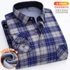 Venta Directa de Fábrica Camisa Cálida para Hombre Invierno Terciopelo Engrosado Cuadros Manga Larga Tallas Grandes
