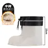 Botas de Lluvia de Invierno para Hombre con Felpa, Caña Alta, Caña Corta, Caña Media, Forro Interior Grueso y Cálido, Manga de Algodón, Manga de Felpa, Zapatos de Agua