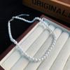 Colar de Pérolas de Vidro de Alta Qualidade Entrada Nicho de Luxo Feminino Novo Estilo Francês Colar Alto Senso de Design Elegante Clavícula