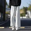 Pantalones de chándal rectos de peso pesado con cintura de color block para hombre y mujer, nuevo de otoño, holgados, de punto morado, casual, deportivos, largos