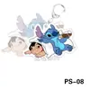 Llavero colgante de personaje de dibujos animados metálico para coche, acrílico, accesorio de animación, transparente de doble cara, regalo de dibujos animados