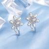 Clip para Oreja Copo de Nieve Dulce Transfronterizo Sin Agujeros en la Oreja Sentido del Diseño Moda Simple Circonita Microincrustada Lujo Ligero Elegante Hebilla para Oreja de Mujer