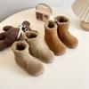 Botas Retro Birkenstock para Niñas Invierno 2026 Nuevo Estilo Coreano Botas Cálidas de Algodón con Forro de Felpa Suela Gruesa Antideslizante de Media Pantorrilla