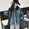 Chaqueta vaquera para niña 2026 nuevo estilo moda coreana con capucha atuendo de primavera para niñas mayores, look casual de dos piezas top