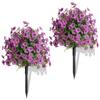 Flores Artificiales Más Vendidas Transfronterizas, Tapones de Suelo Violetas con Clavos de Tierra, Decoración de Jardín, Flores Artificiales de Eucalipto, Plantas Verdes Artificiales Decorativas