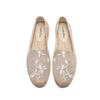 Sapatos de Pescador Femininos Sola Grossa Moda Primavera e Verão Novos Casuais Linho Slip-on Mocassins Palha Bordados Versátil