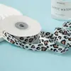 Cinta de Doble Cara con Estampado de Leopardo y Corazones de 1.5 cm, Empaque de Ramo, Lazo Hecho a Mano para Diadema, Cinta Decorativa para Repostería