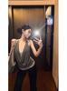 Camisola de Verano de Nicho Diseño de Deseo Puro Empalme de Color Contrastante para Mujer Falso Dos Piezas Cuello Oscilante de Tirantes Top Versátil