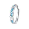 Anillos de Pareja Originales S925 Plata Canción de Amor del Océano Modelo 2025, Lujo Ligero Exquisito Diseño de Nicho, Anillos de Pareja Unisex