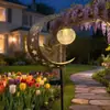 Luces solares para jardín de exterior Amazon transfronterizas, luces de paisaje para césped de arte en hierro, luces de suelo de colibrí, arte en hierro