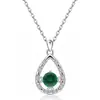 Collar Cruzado Europeo y Americano de Plata de Ley S925 Versátil Forma de Gota de Agua para Mujer en Amazon, Cadena para Clavícula con Colgante en Forma de Pera para los Doce Signos del Zodiaco