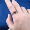 Anillo de Plata de Ley 990 Plata Pura Anillo de Trigo Vintage Desgastado Ajustable Lapis Lázuli Ámbar Anillo de Ágata Roja del Sur