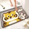 Alfombra de Imitación Cachemir con Animales Lindos de Dibujos Animados, Tapete Decorativo para Sala de Estar, Tapete Absorbente para Puerta de Baño, Tapete para Suelo de Entrada