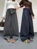 Pantalones de pierna ancha para niñas Primavera y Otoño 2026 Estilo Nuevo Sueltos Casuales para Niños Mayores Versión Coreana Retro Pantalones de Trabajo 2026