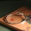 Personalidade Produto de Prata Prata Pura 999.9 Simples Leve Luxo Aberto Nó de Bambu Pulseira Moda Versátil Nicho Pulseira de Personalidade