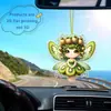Colgante de Coche de Acrílico Plano con Flor de Hada Verde Estilo Dibujos Animados Chica Fresca Transfronterizo Nuevo