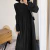 Vestido Plissado Grande Solto Feminino de Alta Qualidade Saia Longa Venda Quente Transfronteiriça Temperamento Emagrecedor Vestido Saia Miyake Primavera