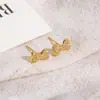 Pendientes de Botón de Fuegos Artificiales Chapados en Oro Real de 18 Quilates con Circonita Cúbica Europea y Americana Resina Aguja de Plata Pendientes de Moda de Gama Alta para Mujer