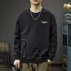 Sudadera con Bolsillo Patchwork Diseño Otoñal para Hombre 2026 Nuevo Estilo Top para Hombre Marca Trendy Americana Estampado Manga Larga Ropa Interior