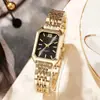 Reloj Cuadrado de Cuarzo para Mujer, Nuevo Estilo Lujo Ligero con Correa de Acero y Manecillas, Moderno y Sencillo para Estudiantes, Venta al por Mayor desde el Fabricante