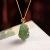 Xirui Oro de 18K con incrustaciones de Jade Hetian Jaspe natural valiente marea nacional Estilo nacional temperamento combinable Moda Colgante de mujer