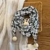 Bufanda para Bebé Otoño/Invierno Nuevo Estilo Patrón de Corazón de Diamante Bufanda Triangular de Doble Capa para Niños y Niñas, Cortavientos y Cálida, Versión Coreana