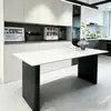 Mesa de Jantar Retangular Minimalista de Pedra Sinterizada Preto Fosco de Luxo Leve Mesa e Cadeiras de Jantar para Casa Mesa de Jantar Simples para Aluguel de Apartamento Pequeno