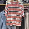 Camiseta de Verano 2023 para Hombre y Mujer, Holgada, de Rayas, Manga Tres Cuartos 455414 457930 457931