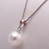 Colgante de Perla de Agua Dulce Natural DZ Drunken 12-13mm es redondo e impecable caja de envío perla desnuda cadena de plata femenina