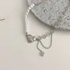 @Procesando Artículo: Collar de Perlas en Forma de Corazón con Diseño Único, Accesorio de Estilo Hip-Hop Cool Minimalista de Moda para Mujeres