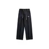 Jeans Retro Americanos de Cintura Elástica con Cordón para Hombre Pantalones Rectos Holgados Pantalones para Estudiantes de Secundaria Pantalones de Pierna Ancha de Marca de Moda