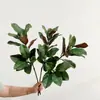 Planta Simulada Hojas de Magnolia al por Mayor Adornos de Camelia Plantas Verdes Flores de Plástico Paisajismo Arreglo Floral Ramas de Magnolia Simuladas Decorativas