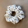 Elástico de Cabelo Onda de Creme Coreano com Bolinhas Intestino Grosso ~ Textura Elegante Tecido Plissado Elegante Nicho Avançado Corda de Cabelo Acessórios de Cabelo