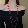 Accesorios de Collar en Capas de Cuentas de Vidrio Transfronterizos Europeos y Americanos para Mujer, Cadena para Suéter, Lujo Ligero, Moda de Alta Gama, Accesorio de Cuello Versátil para Mujer
