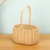 Cesta de Flores de Festival Rattan Sintético Palha Nova Cesta Tecida Pura Cesta de Flores Portátil Flor Seca Flor Arranjo de Flores Arte Floral Acompanhamento Cerimônia