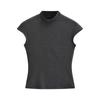 YPFF Trendy Women's Spice Girls Cor Sólida Slim Meia-Gola Alta T-Shirt Stretch Apertado Cintura Alta Base Camisa Exterior Desgaste Top
