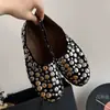 Bailarinas de Piel de Cordero Suave Lujo Ligero Francés con Remaches Punta Redonda para Mujer Primavera Otoño Suela Suave Cómodas para Viajar Planos de Corte Bajo