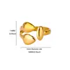 Anel Europeu e Americano Coração Geométrico Aço Inoxidável Banhado a Ouro 18K Luxo Acessível Nicho Design Assimétrico Anel Aberto para Dedo Indicador