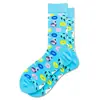 Punto calcetines de algodón casuales calcetines de moda para hombre serie gourmet colorida transfronteriza hamburguesa papas fritas al por mayor