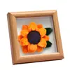 Adorno de Marco de Fotos de Girasol con Palo Retorcido Kit de Materiales Hechos a Mano DIY Paquete Tejido Tradicional Pequeño Regalo