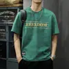 Camiseta de Seda de Gelo Masculina 2025 Nova Marca Tendência Estilo Americano Gola Redonda Manga Curta Solta Casual Estilo Hong Kong Manga Curta Ins Verão