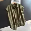 2026 Novo Estilo Cardigan de Linho Soltinho Emagrecedor Sem Mangas Blusa Camiseta Elegante Rejuvenescedora para Mulheres Atacado H16Et8333