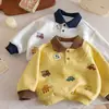 Sudadera para niños, estilo primavera y otoño, top versátil y moderno de manga larga para niños y niñas, polo con cuello, ropa casual para bebé