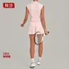 Vestido de Tenis Deportivo Qiusha sin Copas, Anti-Exposición, Ropa Interior Desmontable, Vestido de Tenis Fitness Yoga 2803