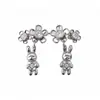 Pendientes Colgantes de Conejo con Circonita Super Brillantes, Modernos y Sencillos, Lujo Ligero con un Toque de Alta Gama, Pendientes de Diseño Único, Accesorios de Joyería de Nicho