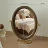 Espejo estilo vintage, espejo de maquillaje de madera, decoración del hogar, espejo de mesa de pie estilo chino, espejo de tocador giratorio, espejo de mesa para dormitorio