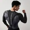 Top Esportivo Masculino de Manga Longa Sem Costura de Secagem Rápida, Roupa para Corrida e Treinamento Físico, Camada de Base Fina para Outono e Inverno