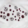 Nova Manicure de Unha do Pé de 24 Peças Transfronteiriça, Estilo Clássico Sexy de Alta Qualidade, Unha Usável com Estampa de Leopardo da Moda Venda por Atacado