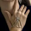Pulseira Luva Flor de Diamante Completa Novo Produto Transfronteiriço Moda Europeia e Americana Festa Festa Pulseira de Strass